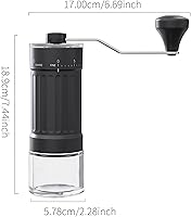 Vista 4 de Manual Coffee Grinder, Burr Coffee Bean Grinder, Adjustable Portable Coffee Grinder with 30g Capacity, Ideal for Travel, Camping, Office, Espresso