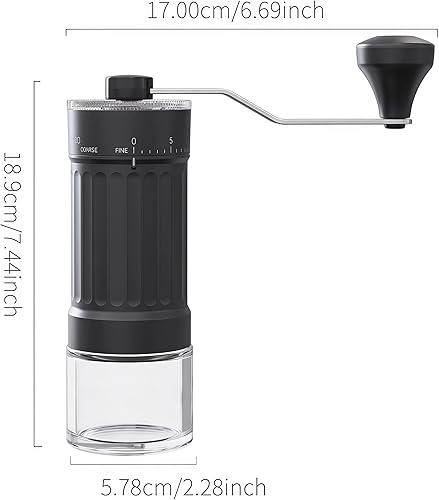 Miniatura 4 de Molinillo de café manual, molinillo de granos de café de rebabas, molinillo de café portátil ajustable con capacidad de 1.06 oz, ideal para viajes,