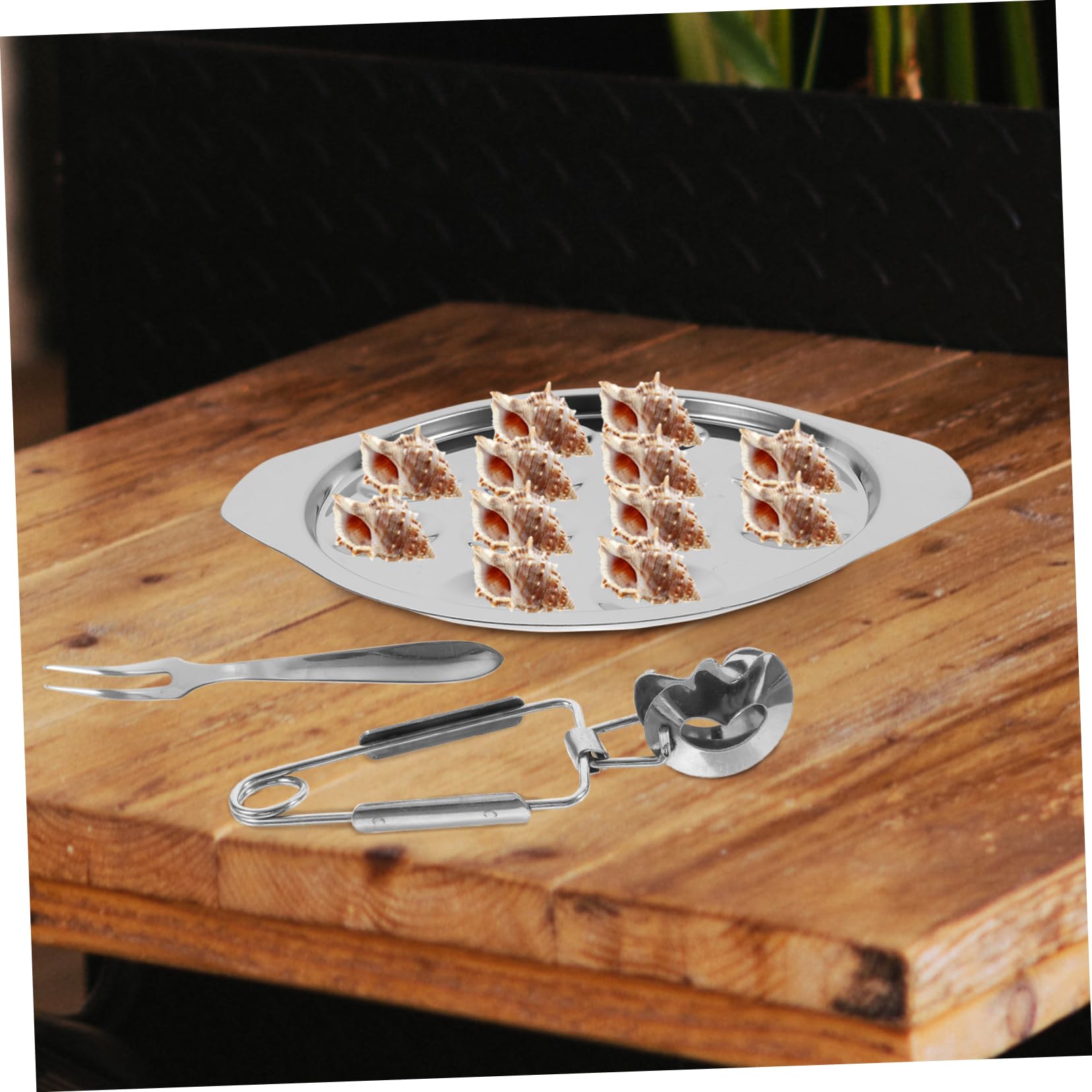 Plato para Mariscos Acero Inoxidable 12 Compartimentos, Diseño para Caracoles, Apto para Aperitivos y Ensaladas, Uso Doméstico y Restauración