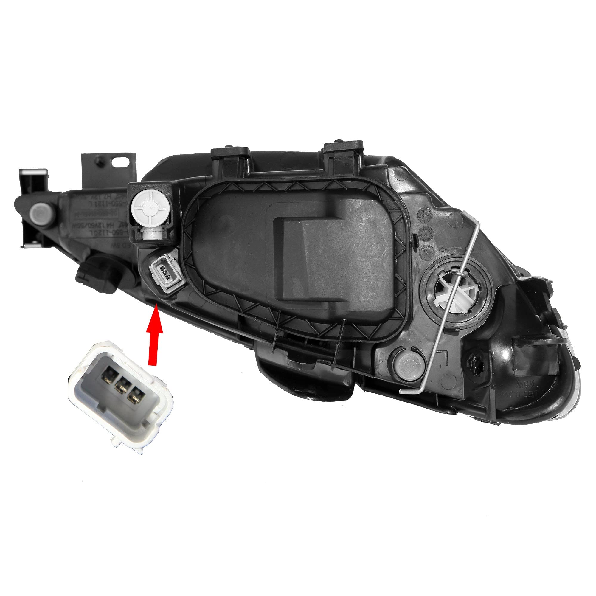 BESTPRICE 2x faros Faros delanteros Faros principales izquierda + derecha Compatible con PEUGEOT 206 CC (2D), 206 Hatchback (2A/C), 206 SW (2E/K)