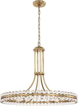 Crystorama Clover 12 Light Aged Brass Chandelier