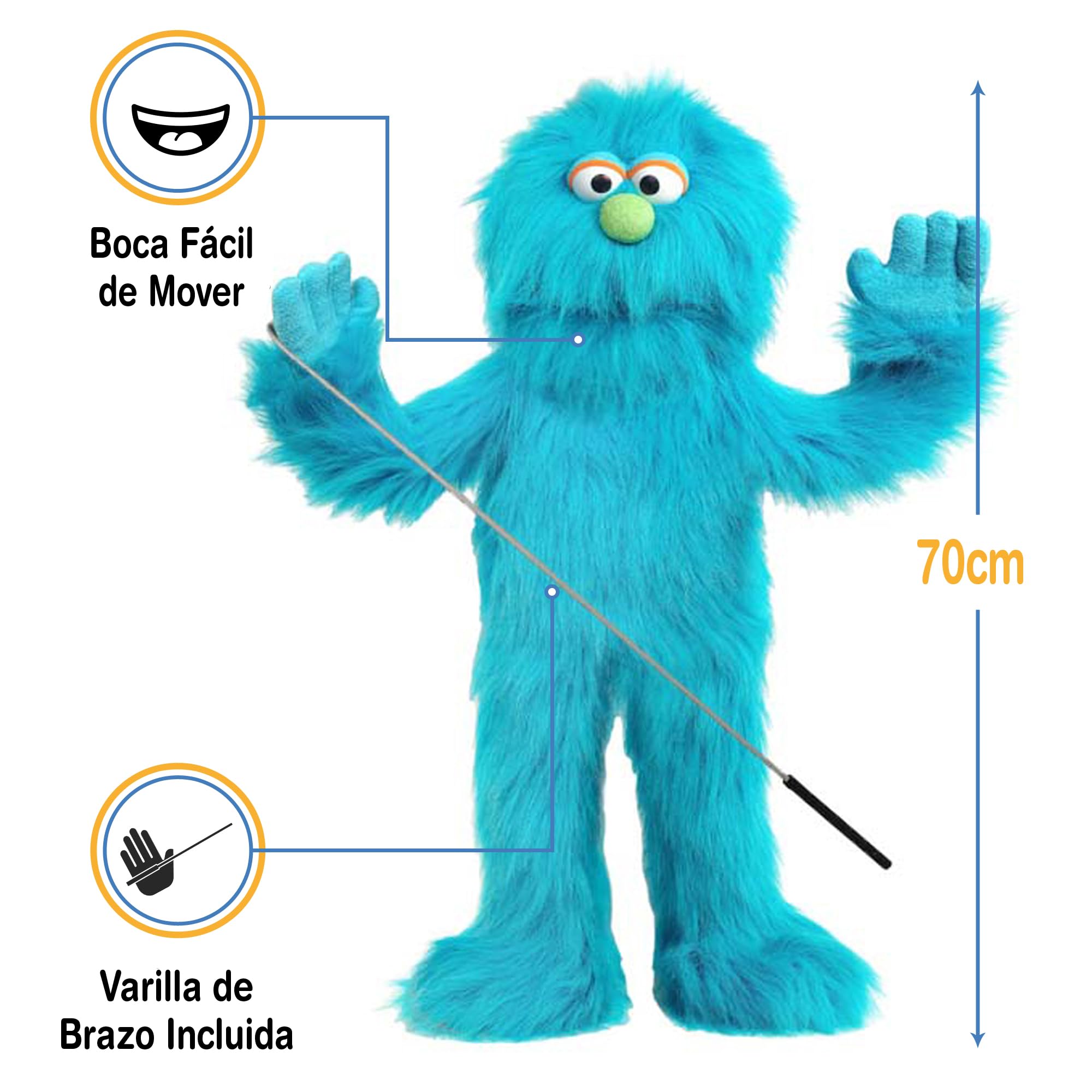 Silly Puppets 30" Monster (Blue) by