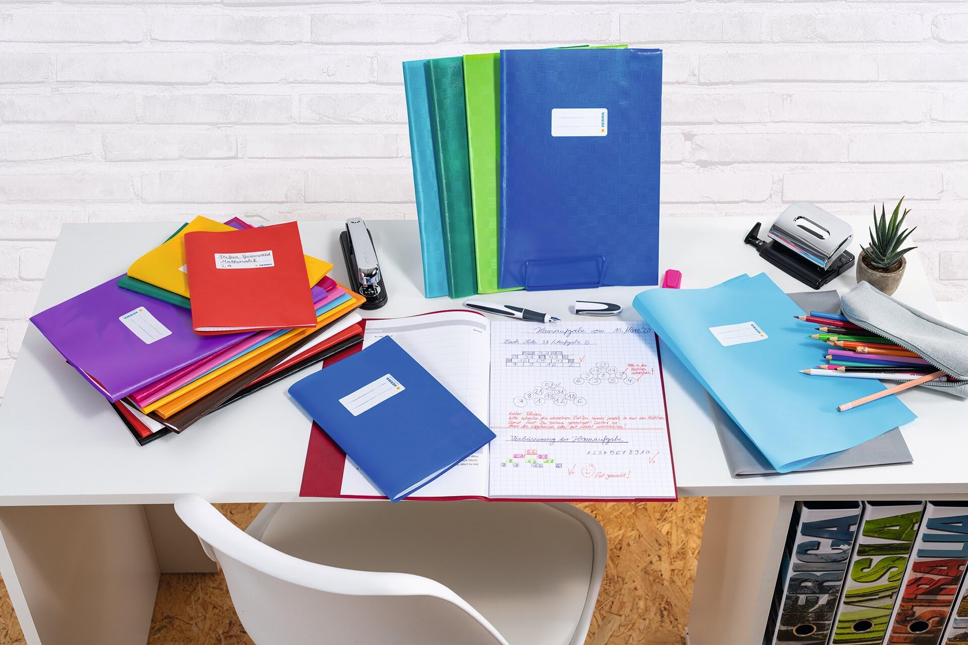 HERMA protge- cahier, format A4, en PP, couverture rose