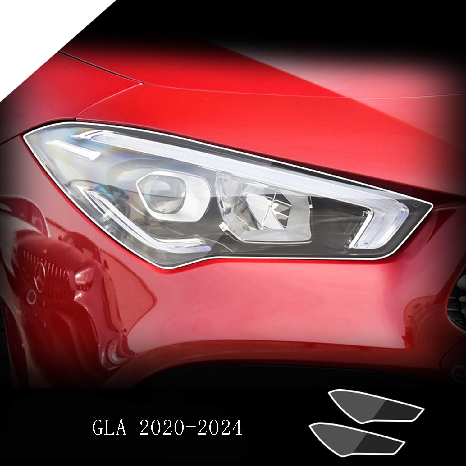 Autoscheinwerfer Schutzfolie für Mercedes-Benz CLA/CLS/EQC/GLA/GLB/GLC/GLE/GLS,Autoscheinwerfer-Schutzfolie Anti-Kratz-Folie TPU-Aufkleber Zubehör,Blackened