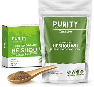 Certified Organic He Shou Wu - Large 5oz Bag, 30:1 Potency Fo Ti for Maximum Effectiveness, Traditionally Prepared, Pleasantly Mild Taste, Dissolves Easily in Coffee or Tea, Concentrated Extract