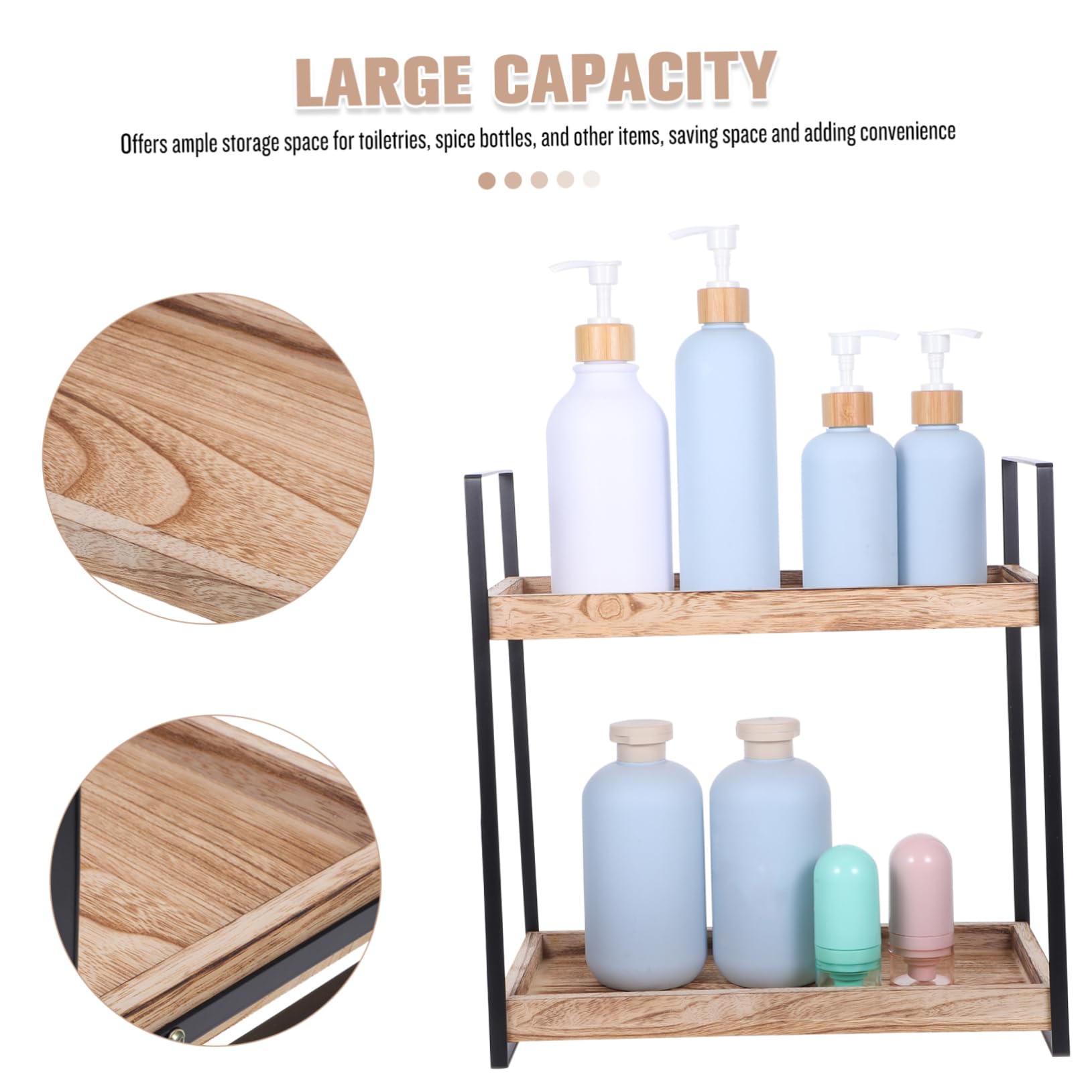 Abaodam Holzregal Für Arbeitsplatte Stehendes Gewürzregal Als Küchenregal Schreibtischregal Eckregal Aus Holz Kosmetikregal Für Badezimmer Badezimmer-organizer Als Toilettenartikelregal