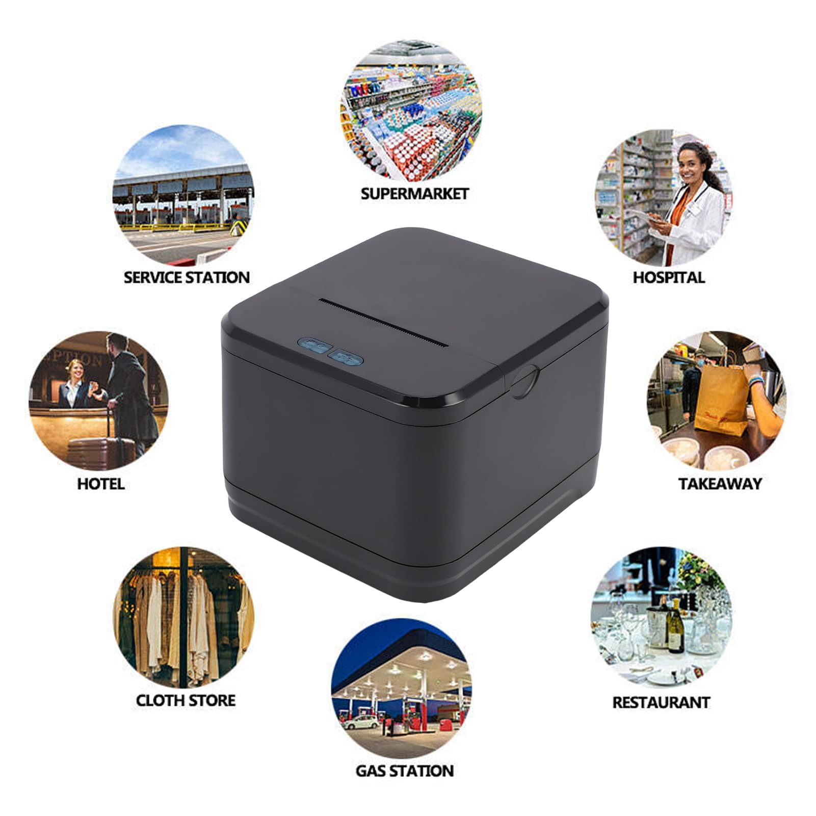 Bisofice Bondrucker Bluetooth 58mm, BT+USB+LAN, Belegdrucker Thermodrucker, Kompatibel mit Android/Windows für Restaurantverkauf Einzelhandel
