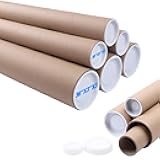 Mailing Tubes with Caps, 3 Pack 3x36-Inch & 3 Pack 2x30-Inch Kraft Paper Poster Tube for Shipping, Packing, Bulk Round Packaging, Cardboard Mailers, Art Prints, Maps, Blueprint