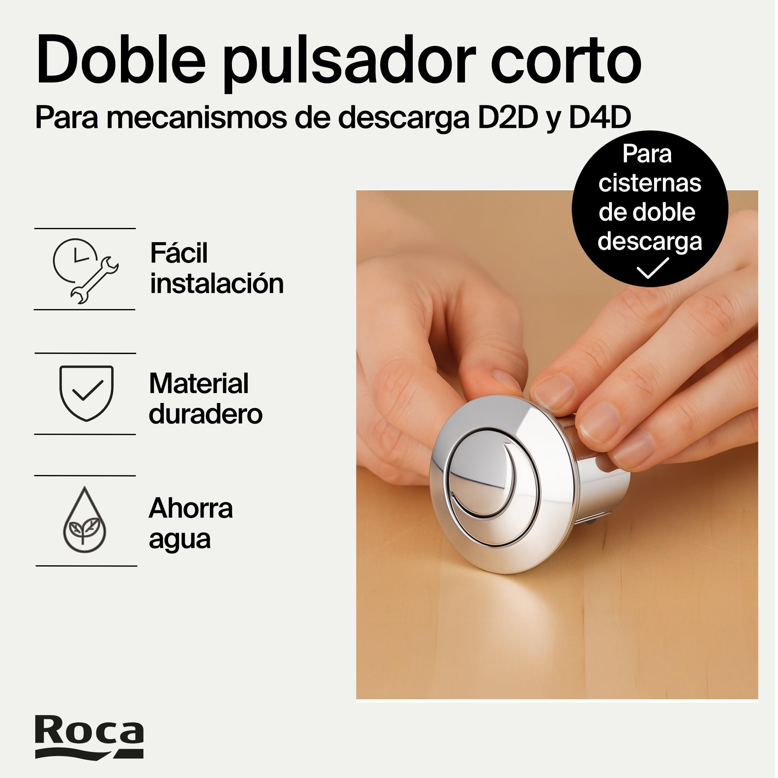 Roca AH0001800R - Pulsador Doble corto nuevo — view 2