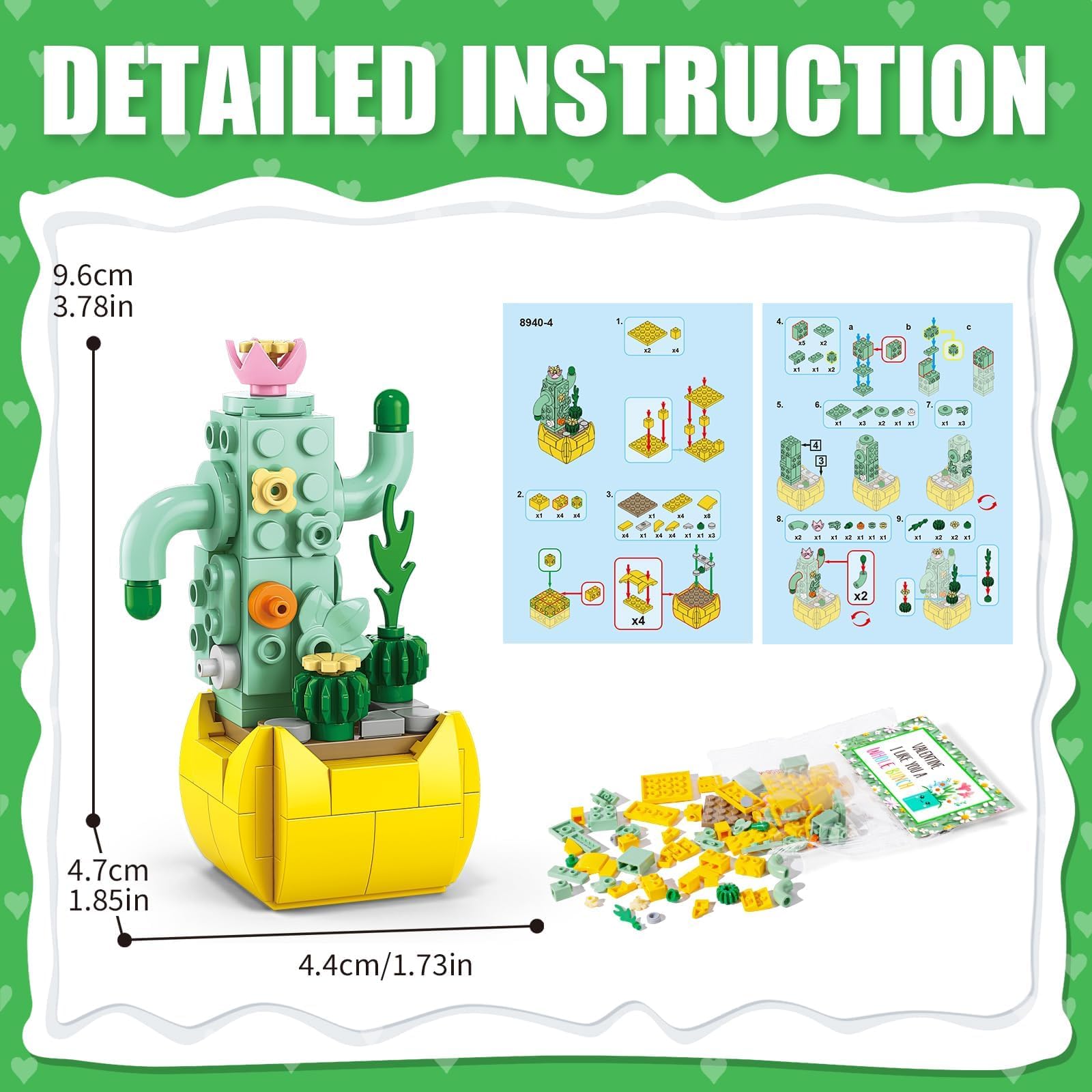 24 Pack Valentines Gifts for Kids 6-12, Succulents Flower Bouquets