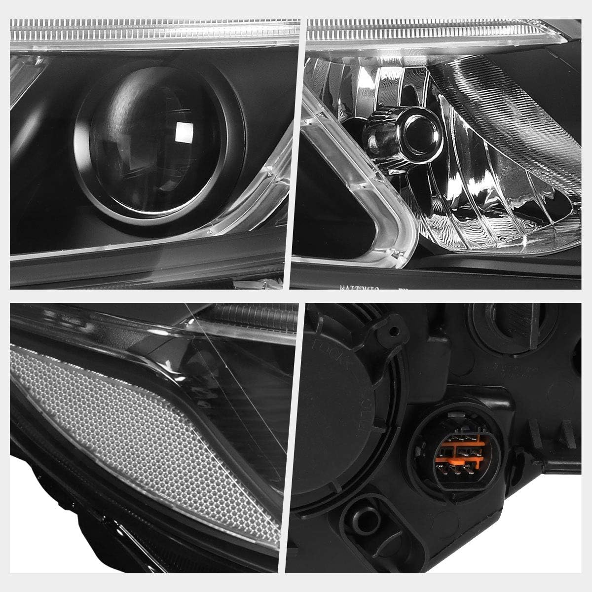 PM PERFORMOTOR 3D LED DRL Projector Headlights Assembly Compatible with 14-15 Kia Sorento EX/SX,Black Housing/Clear Corner