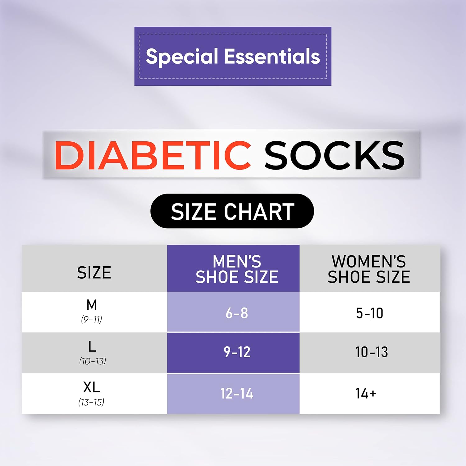 Special Essentials 12 Pairs Men's Cotton Diabetic Crew Socks White 13-15 : Health & Household