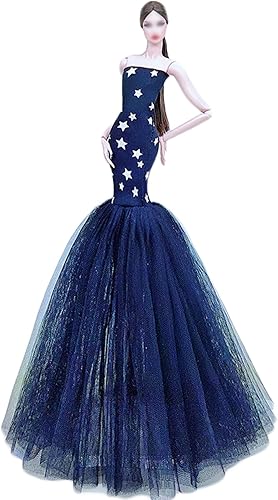 Vestido de novia de princesa de moda, vestido de fiesta, ropa para muñeca de 11.5 pulgadas, vestidos de cola de pez 16, accesorios para muñecas