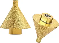 Broca Diamantada 3 Em 1 Ideal Para Perfurar, Chanfrar E Polir Marmore Granito Quartzo E Superficie Dura Rosca M10 (Dourado)