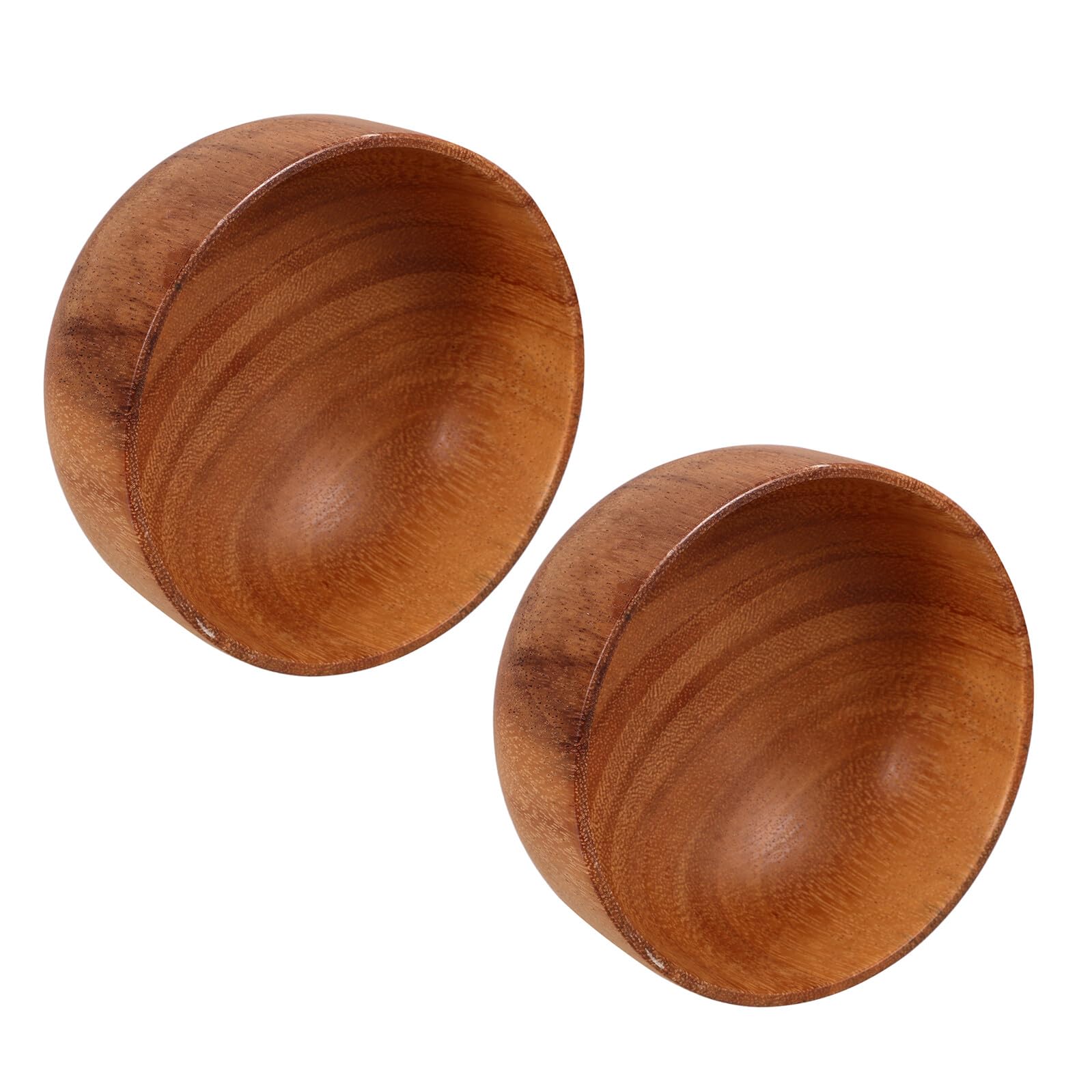 GARVALON 2pezzi Ciotole in Legno Naturale di Acacia Piatto per Frutta e Snack Espositore Adatte per Insalate Zuppe e Dessert Facili da Pulire e Maneggiare