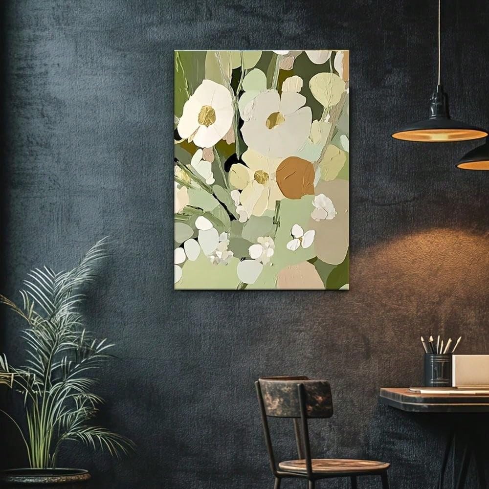1 cuadro moderno con estampado floral sobre lienzo, ideal para la decoración de salas de estar, dormitorios u oficinas (70x100cm/Sin marco).