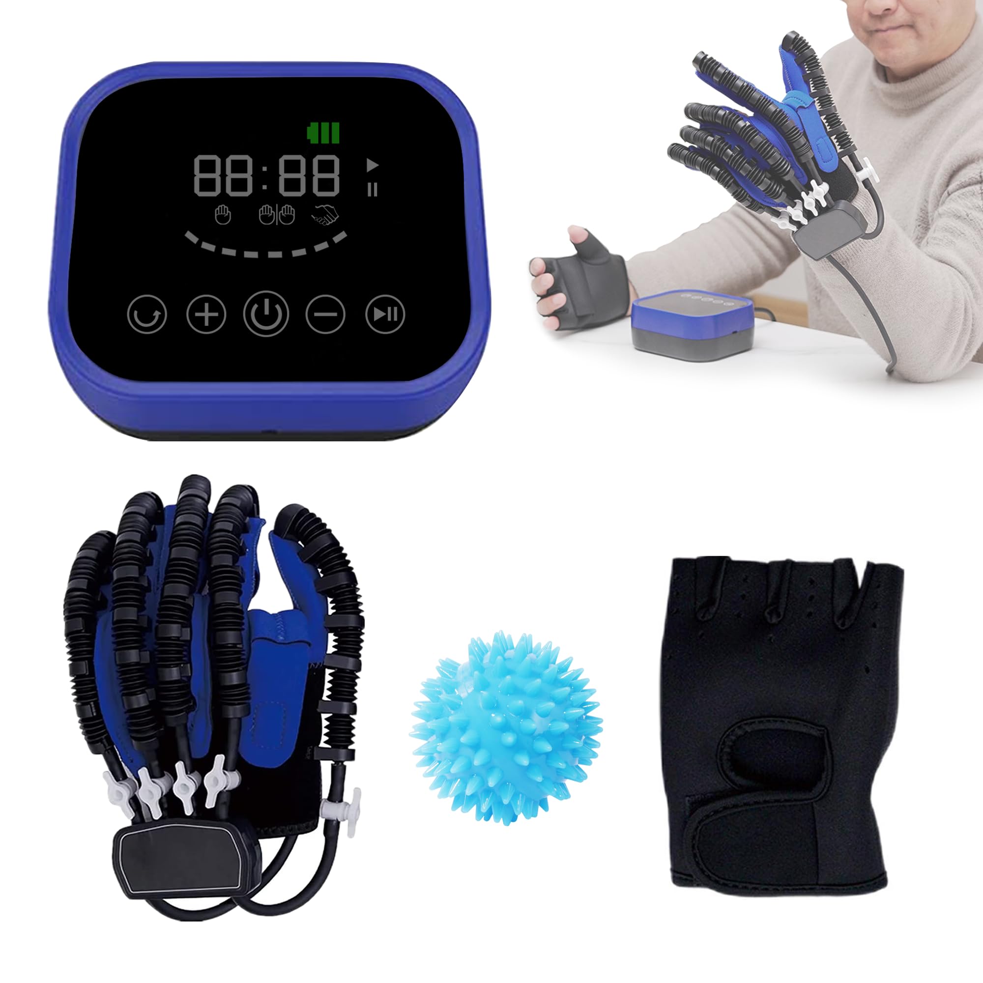 Artrite Ictus Emiplegia Paziente Dito E Mano Funzione Trainer Di Riabilitazione, Robot Riabilitazione Guanti Recupero Attrezzature Per Esercizi Ortesi Del Dispositivo (M, Mano sinistra)