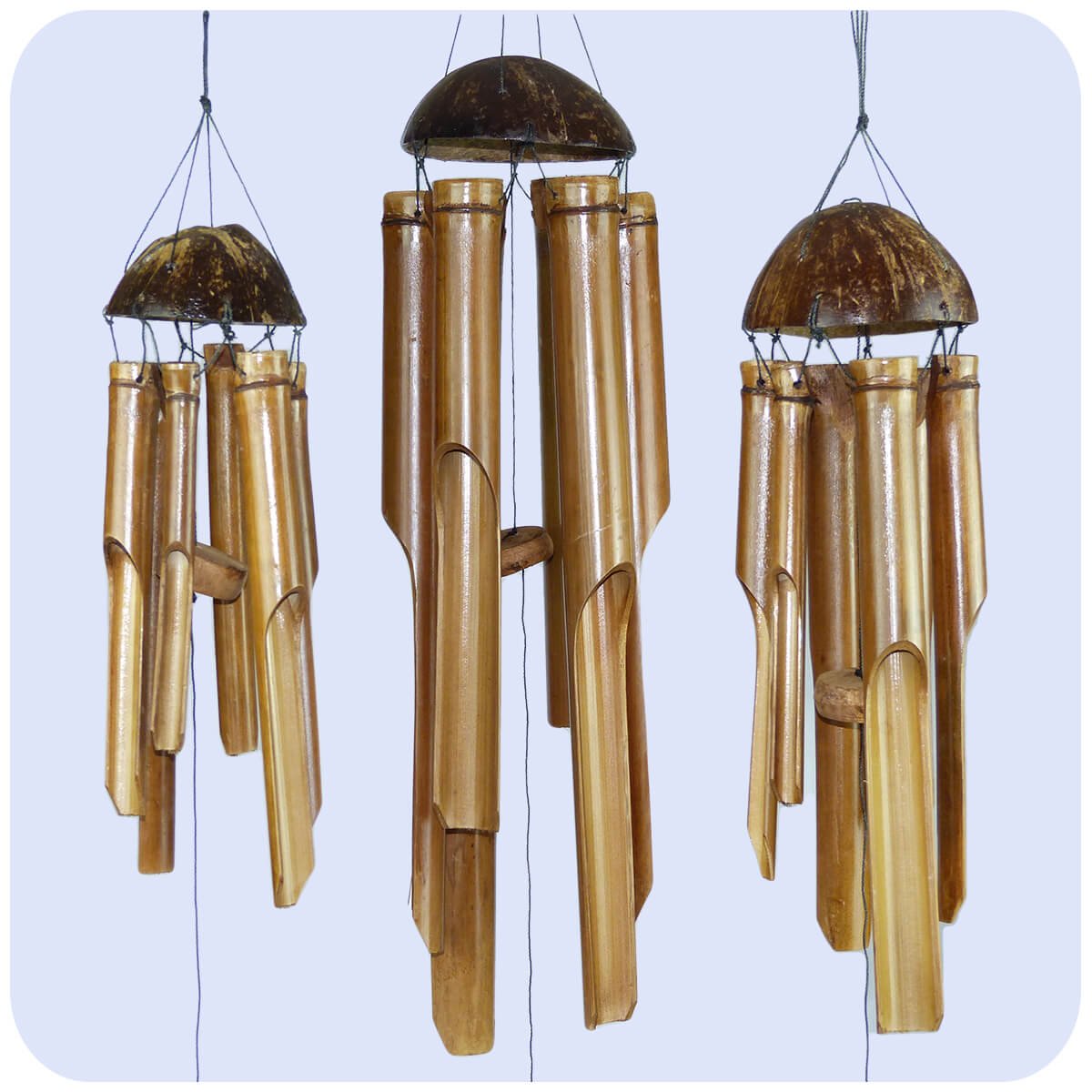 Windspiel Klangspiel Bambus Deko Mobile Klangröhren Klang-Spiel Entspannung Garten Türglocke Feng Shui 3 Set
