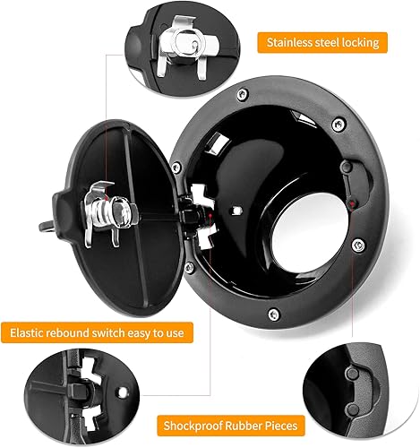 Miniatura 2 de DATOU BOSS Tapa de gasolina Tapa de puerta de combustible, tapa de depósito de combustible, accesorios exteriores para Jeep Wrangler 2007-2017 JK