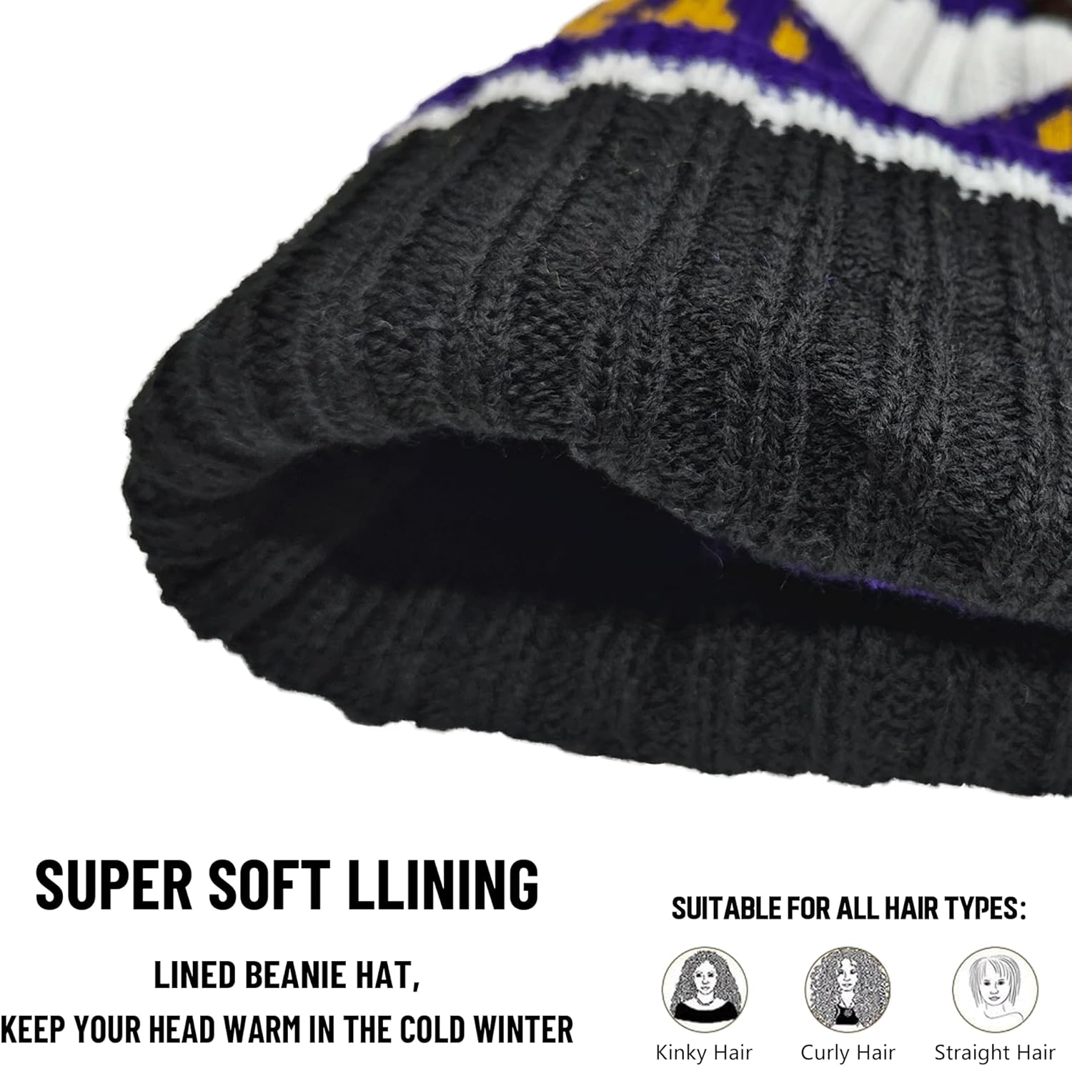 Kids Beanie Hat with Pom,Children Warm Knitted Pompom Hat,Boys Girls Beanie Cap&Winter Hat,Knitted hat Gift for Fans. - Image 3