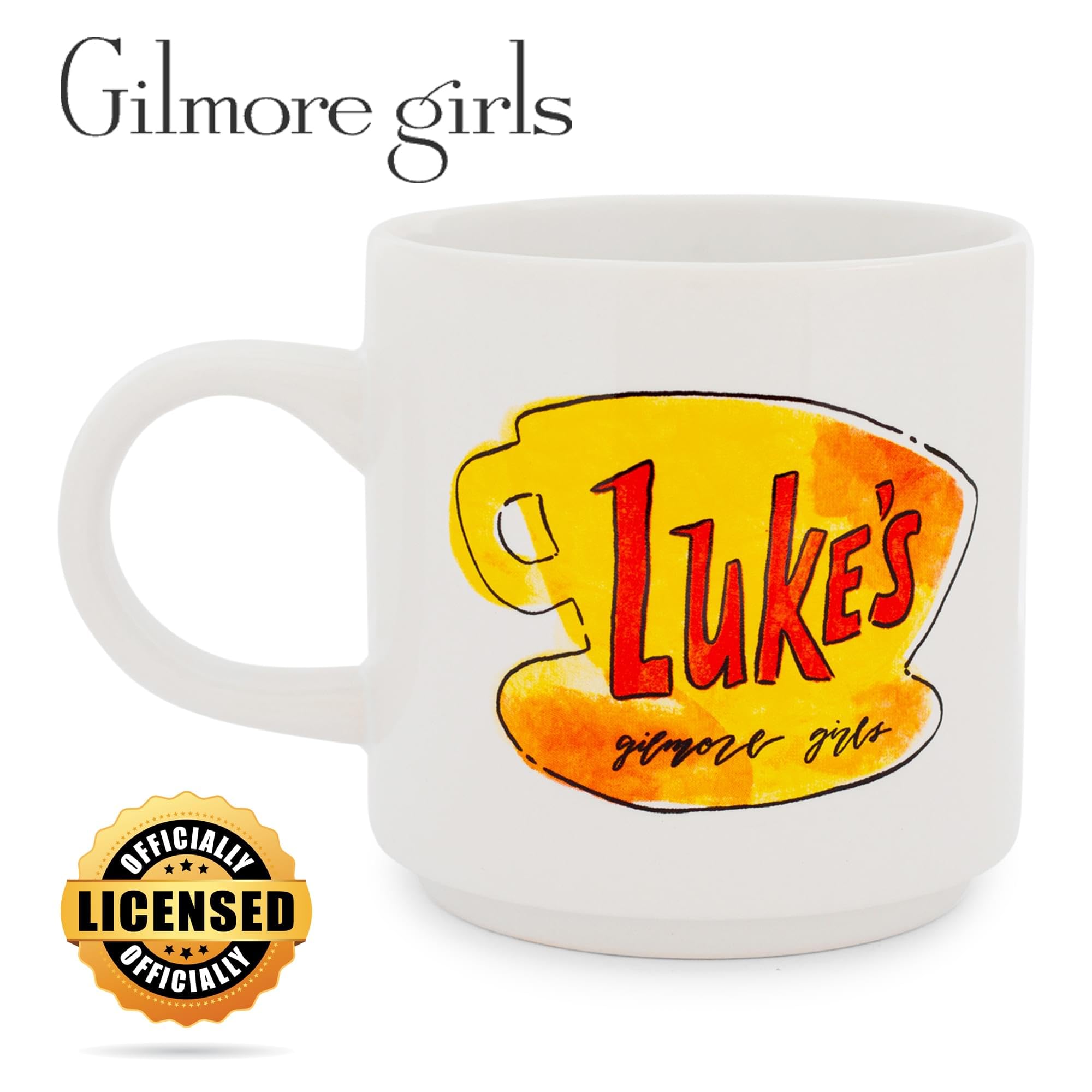 Silver Buffalo Gilmore Girls Luke's Diner Single Stackable Ceramic Mug, Yellow - Image 2
