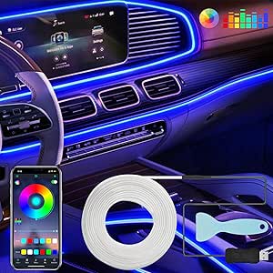 Rairsky Striscia LED Auto Interni Impermeabile,4Pcs 23cm Luci LED - Foto 6