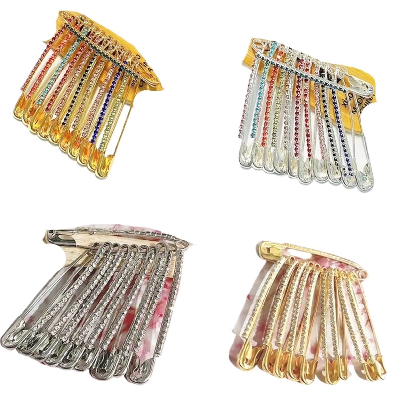 saree pins 50pcs Brooches Clothing Rhinestone Safety Pins Accessory Sweater Shawl Lapel Collar(01)