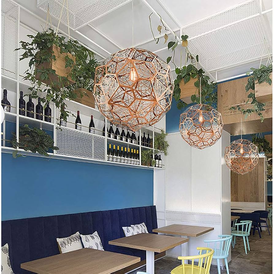 北欧 クリエイティブ 人格 ステンレススチール ダイヤモンドボール シャンデリア,E27 シングルヘッド シャンデリア-ローズゴールド 30cm