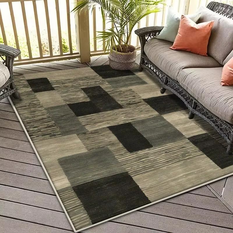 Tapis de balcon géométrique 50x80 cm lavable et antidérapant