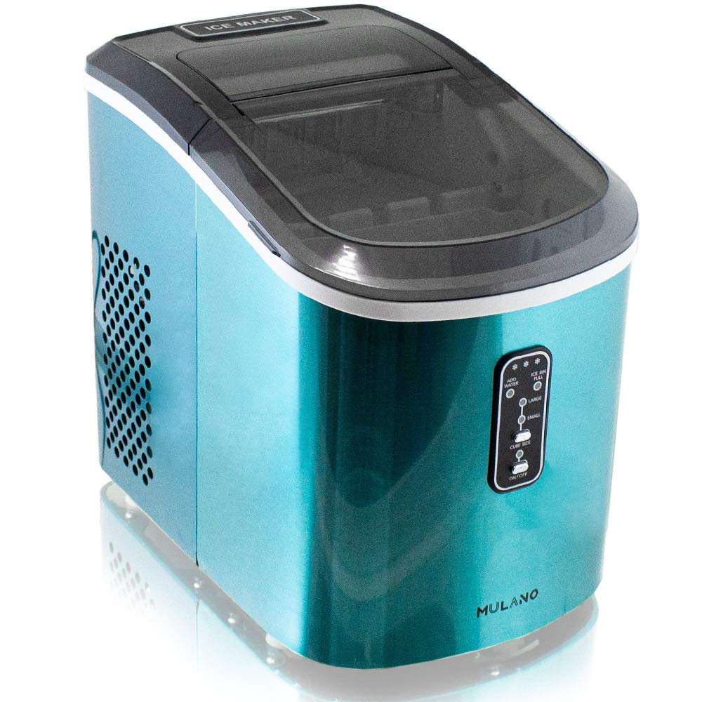 Eiswürfelmaschine Edelstahl Eiswürfelbereiter Eiswürfel Ice Maker Eis Maschine Icemaker (Hellblau)