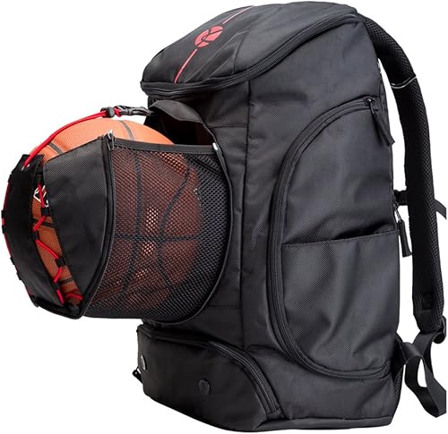 Kuangmi Mochila de baloncesto con bolsillo para todos los deportes, gimnasio, bolsa de viaje, para baloncesto, fútbol, voleibol, fútbol, rugby