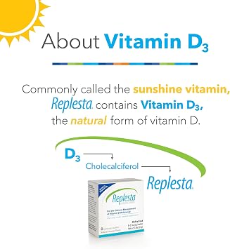 Replesta 50,000 IU Vitamin D3 Cholecalciferol, for Vitamin D Deficiency, Once-Weekly Chewable Wafer, Non-GMO, Natural Orange Flavor, 8 Count (Pack of 1)