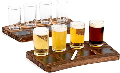 Beer Flight Boards with Glasses, Drink Flight Boards - Beer Gifts For Couples