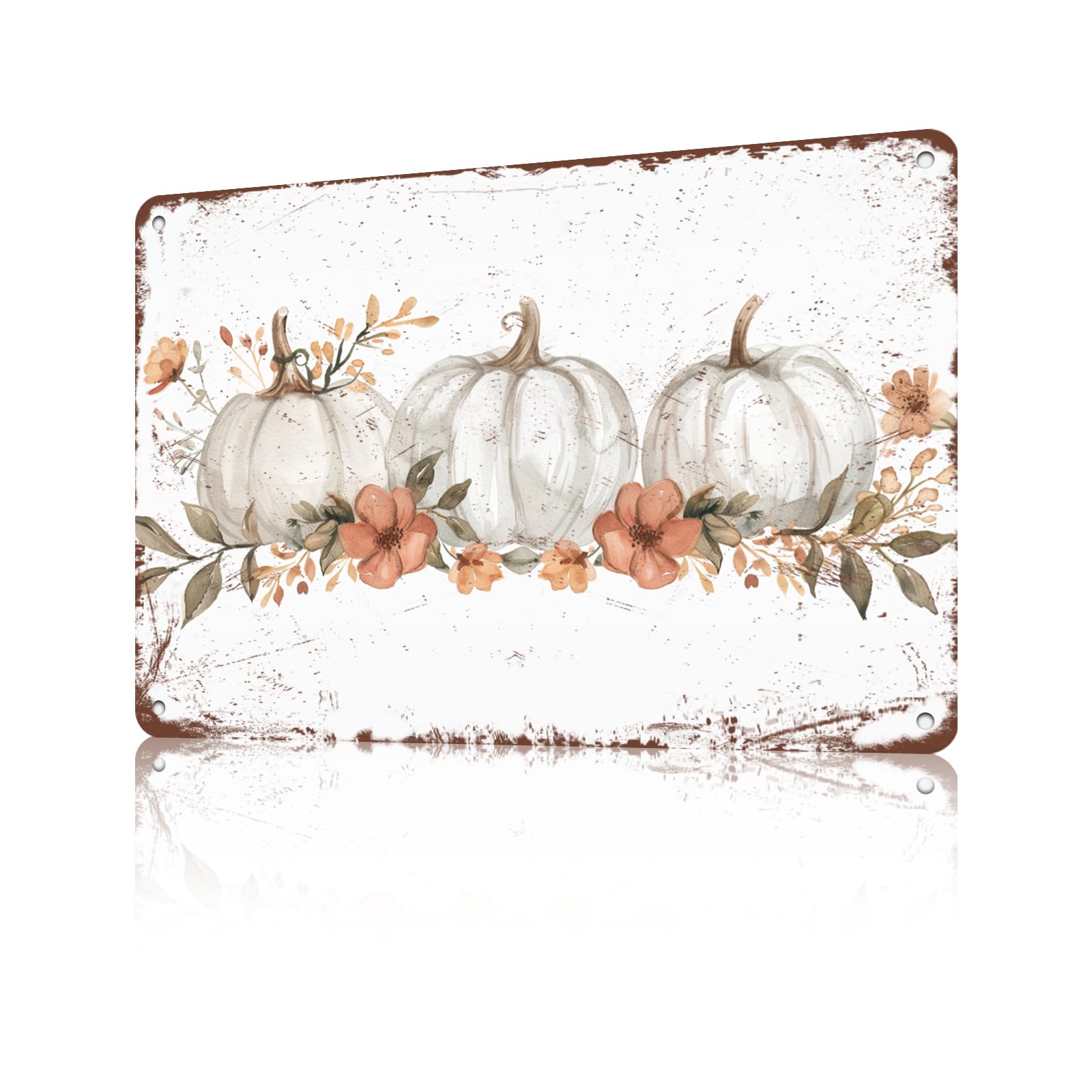 Anceky Metal Signs Pumpkins Tin Sign Retro Wall Decor for Cafe Bar Home Living Room Yard 12×8 Inch