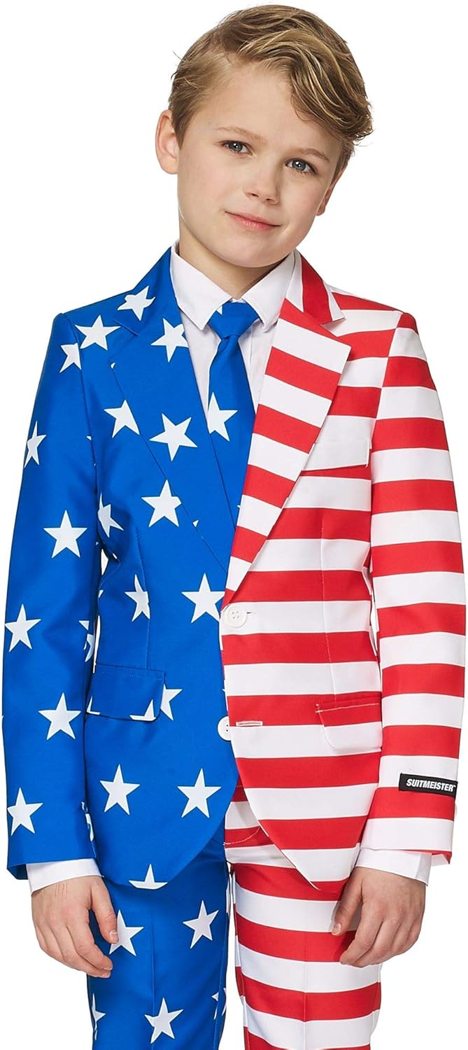 Suitmeister Boys Suit - Flag Summer Gamer Print Outfit Slim Fit
