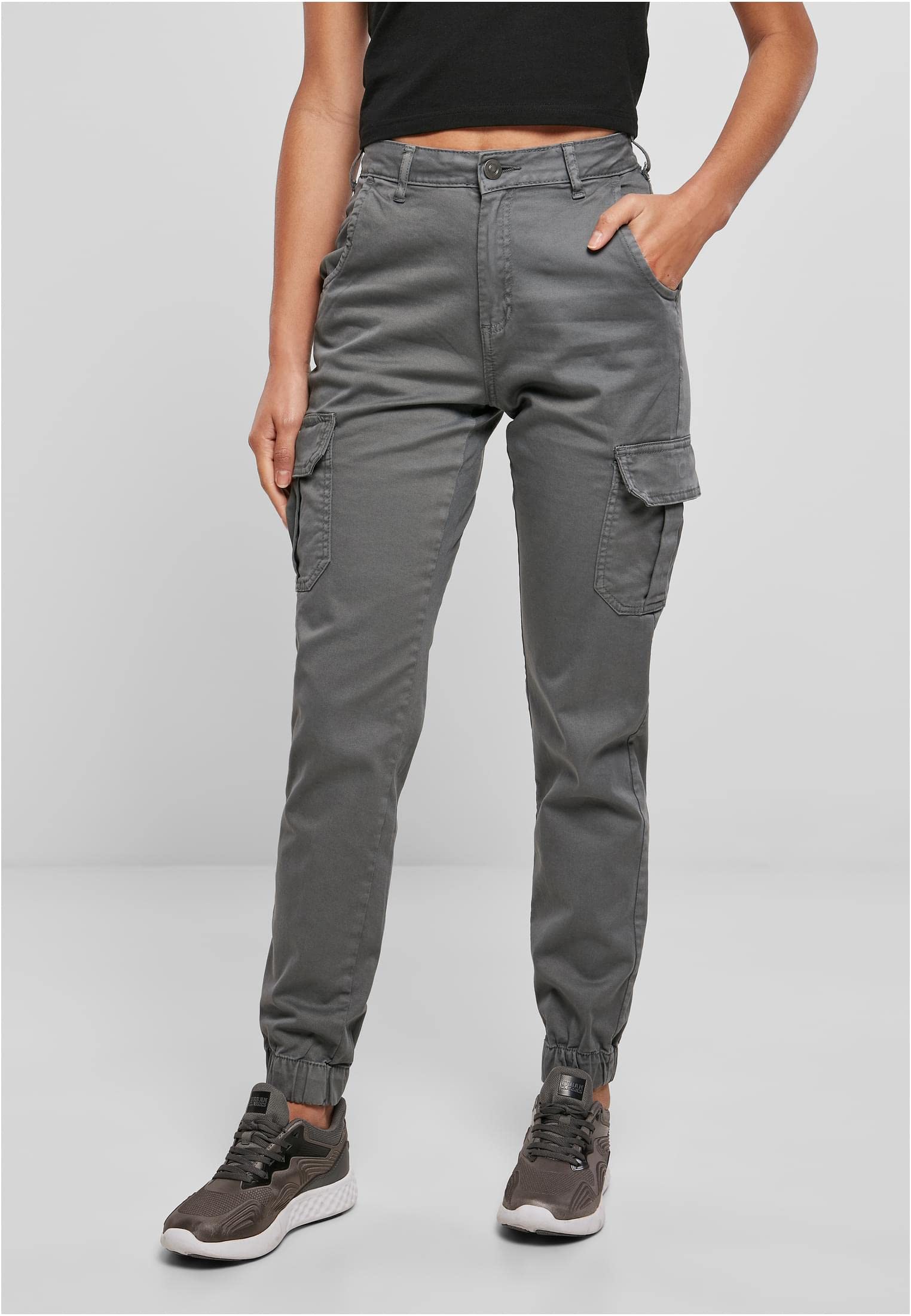 Urban Classics Damen Ladies High Waist Cargo Pants