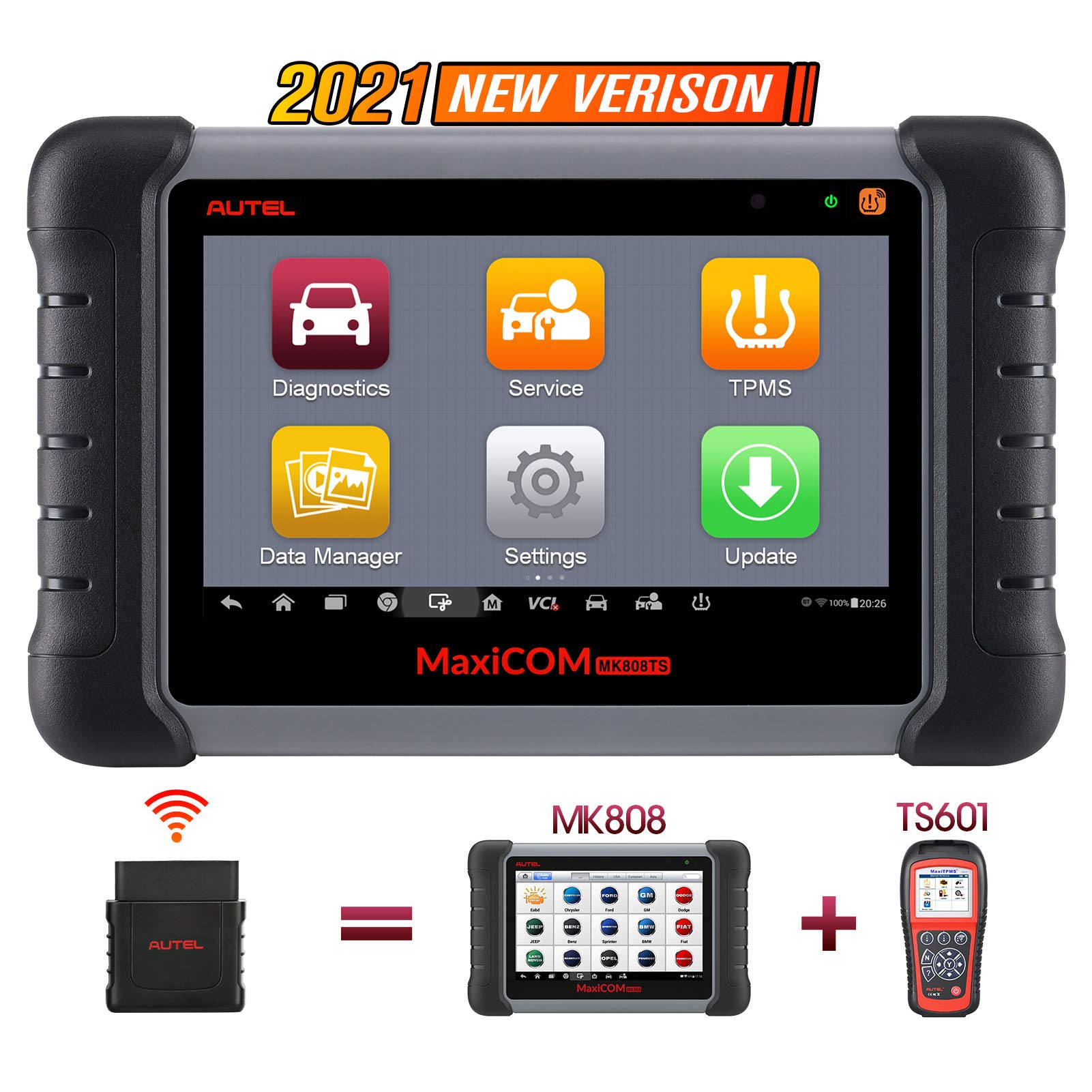 Autel MK808TS MaxiCOM OBD2 Diagnostic Scanner with Complete TPMS Functions MK808TS MK808TS