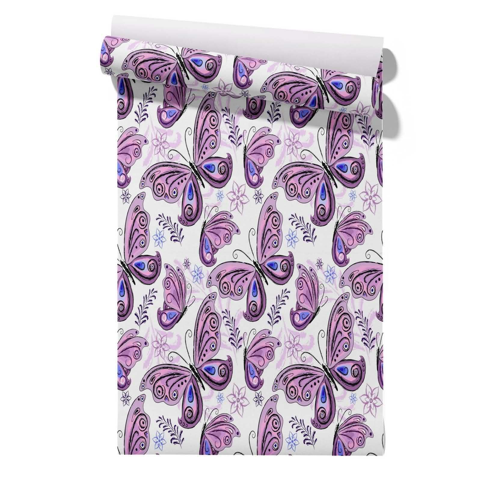 CEVAN Older Girls Wallpaper for Bedroom Covering Butterfly Cute Cartoon Kitchen Paste The Drawer Liner Wardrobe Waterproof Peel and Stick Wallpaper Cupboards 45x500cm