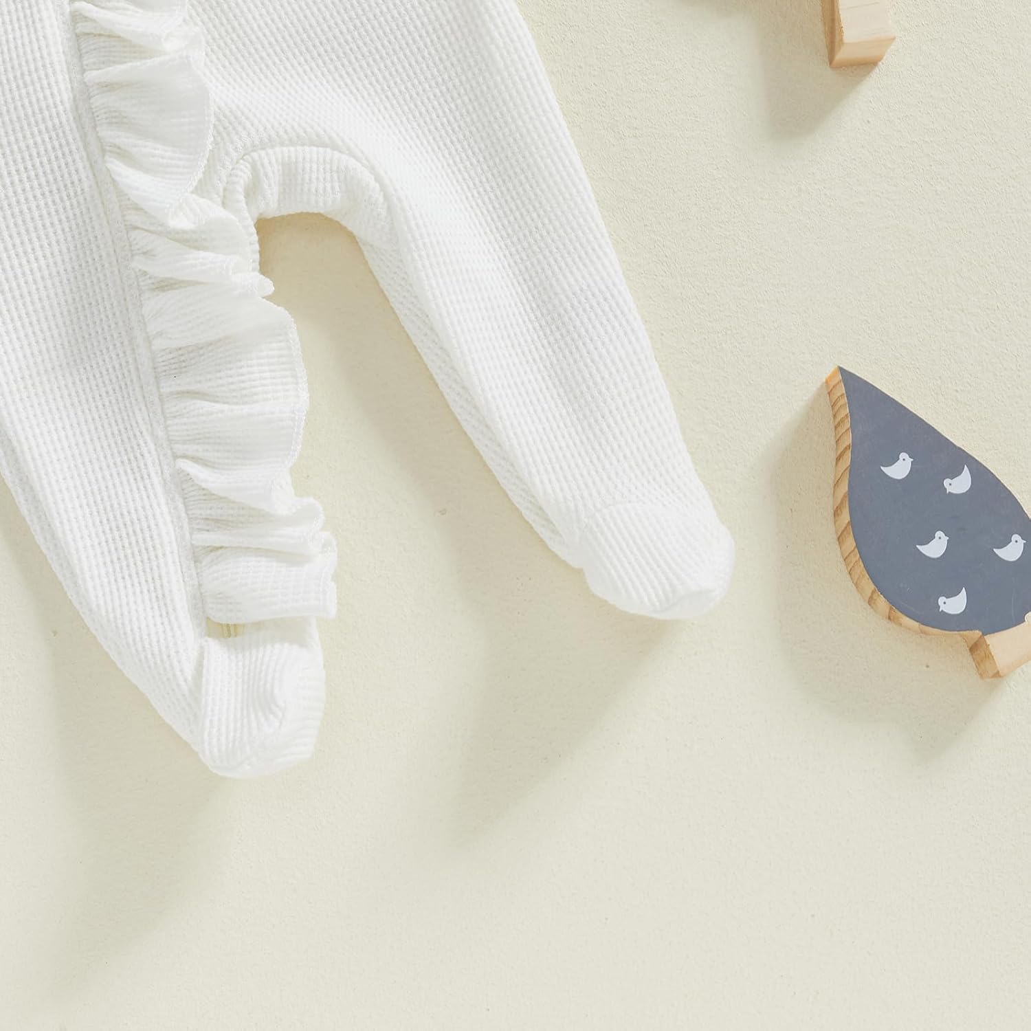 Fanvereka Newborn Infant Baby Girl Fall Outfit Romper 3 6 12 Months Girls Long Sleeve Full Length Zipper Footie Headband - Image 7