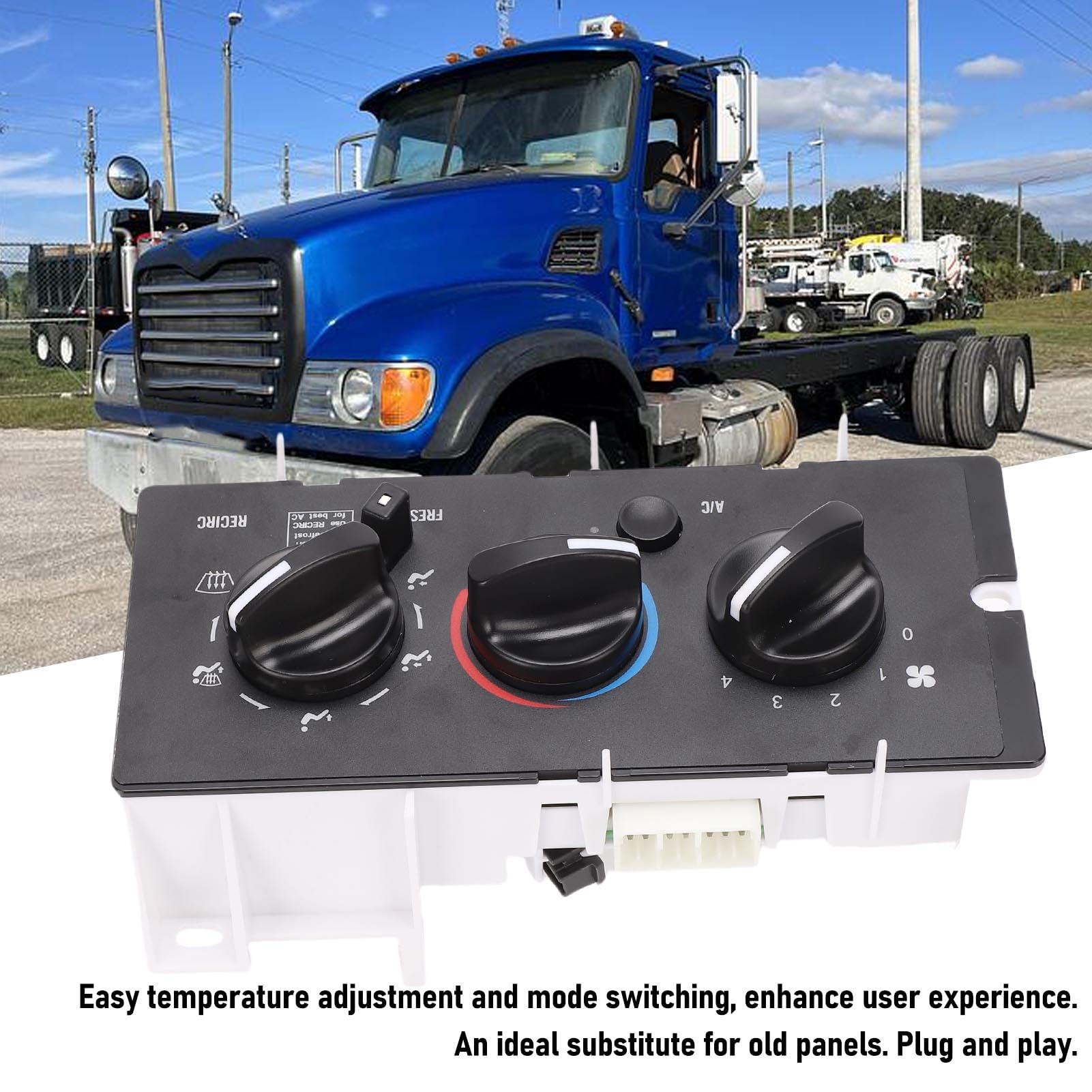 Przełącznik Panelu Sterowania AC moduł Klimatyzacji, Zamiennik dla Mack Trucks CH613 CV713 2001-2005, Zastępuje Numery Części 7787-880011 1000149542 3899002 850-7450