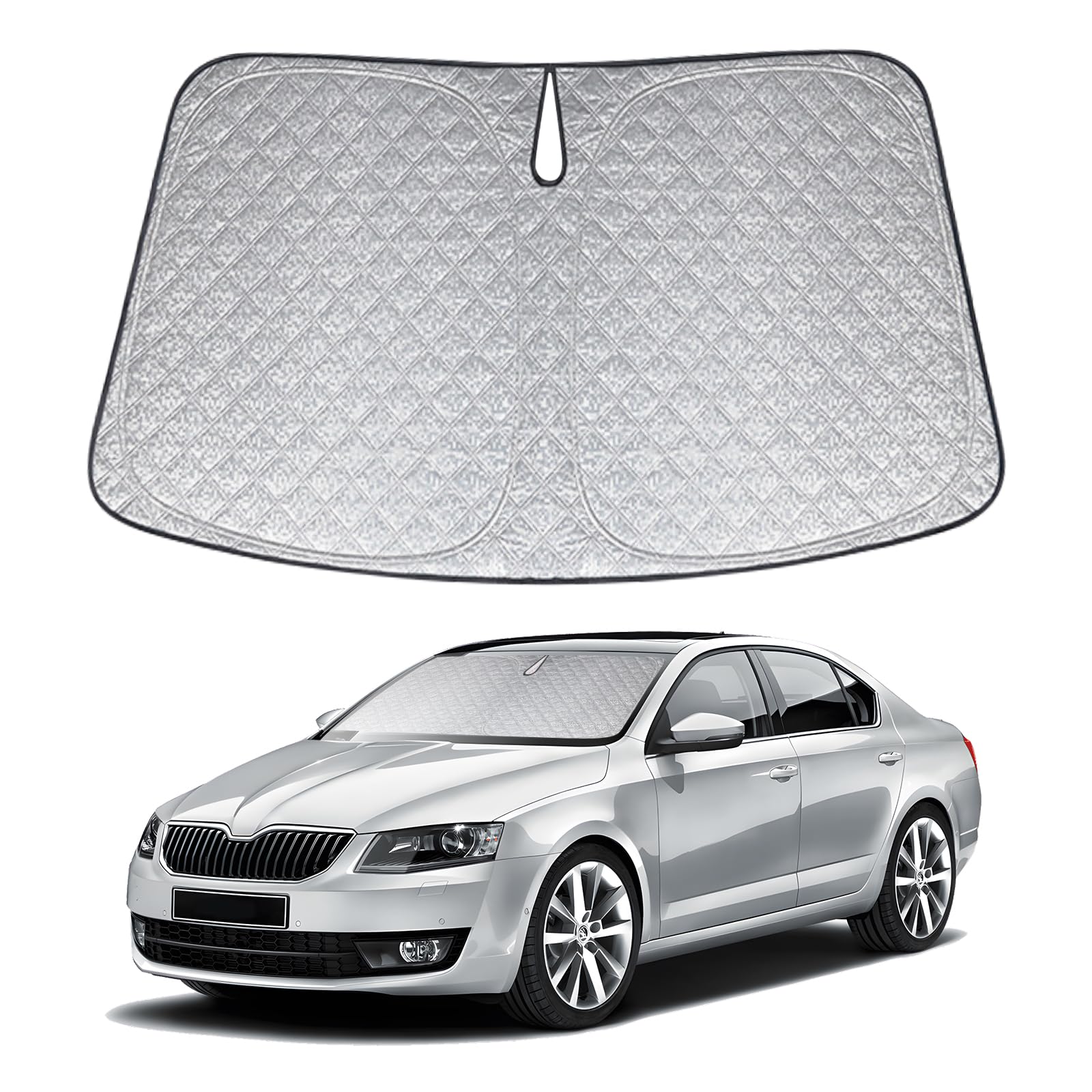 XCBYT Sonnenschutz Auto Frontscheibe für Skoda Octavia 2018-2024, Verdickt Sonnenblende Frontscheibenabdeckung, Faltbare Windschutzscheibe Abdeckung, UV-Schutz