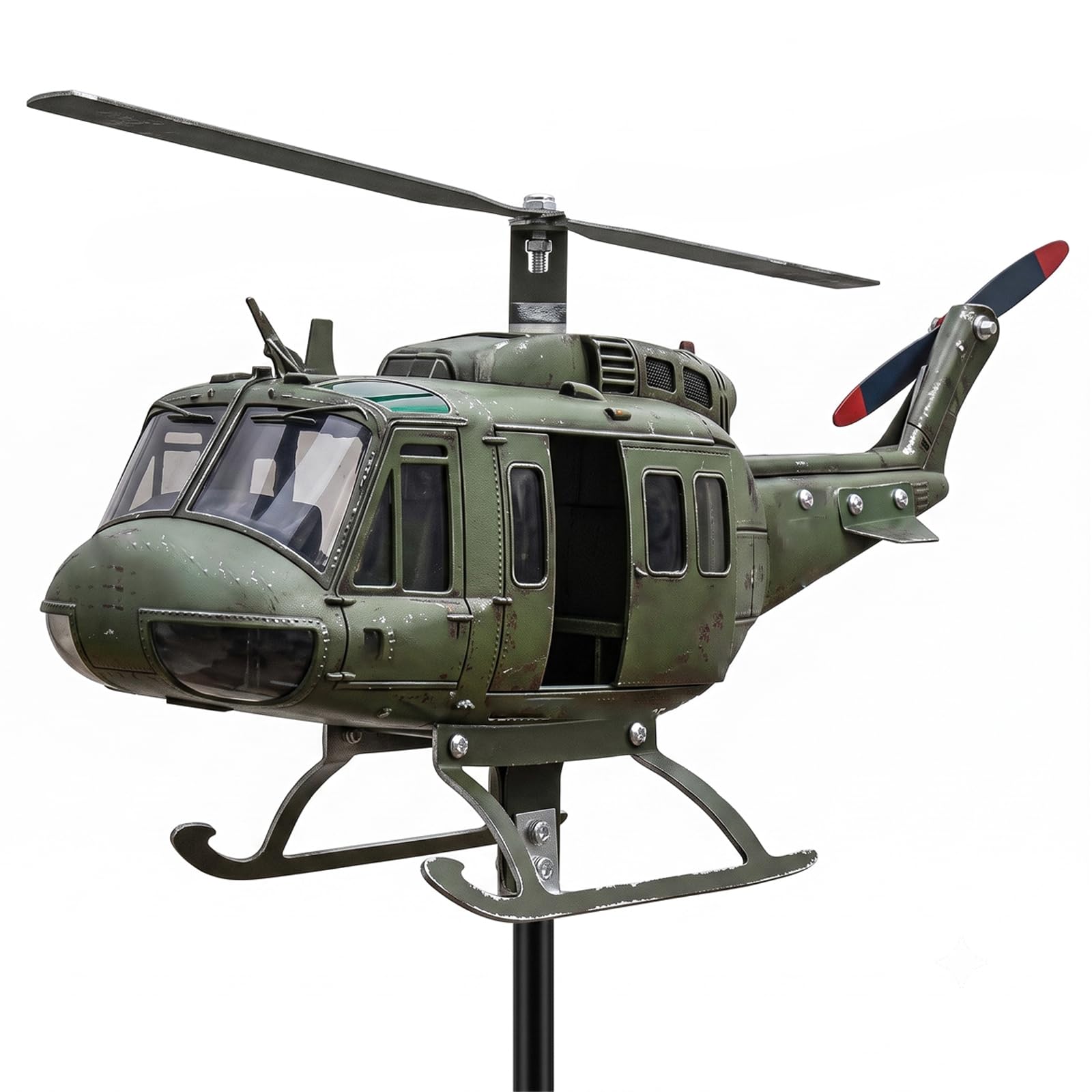Helicopter Wind Spinners for Garden, Camouflage Garden Windmill with Stake