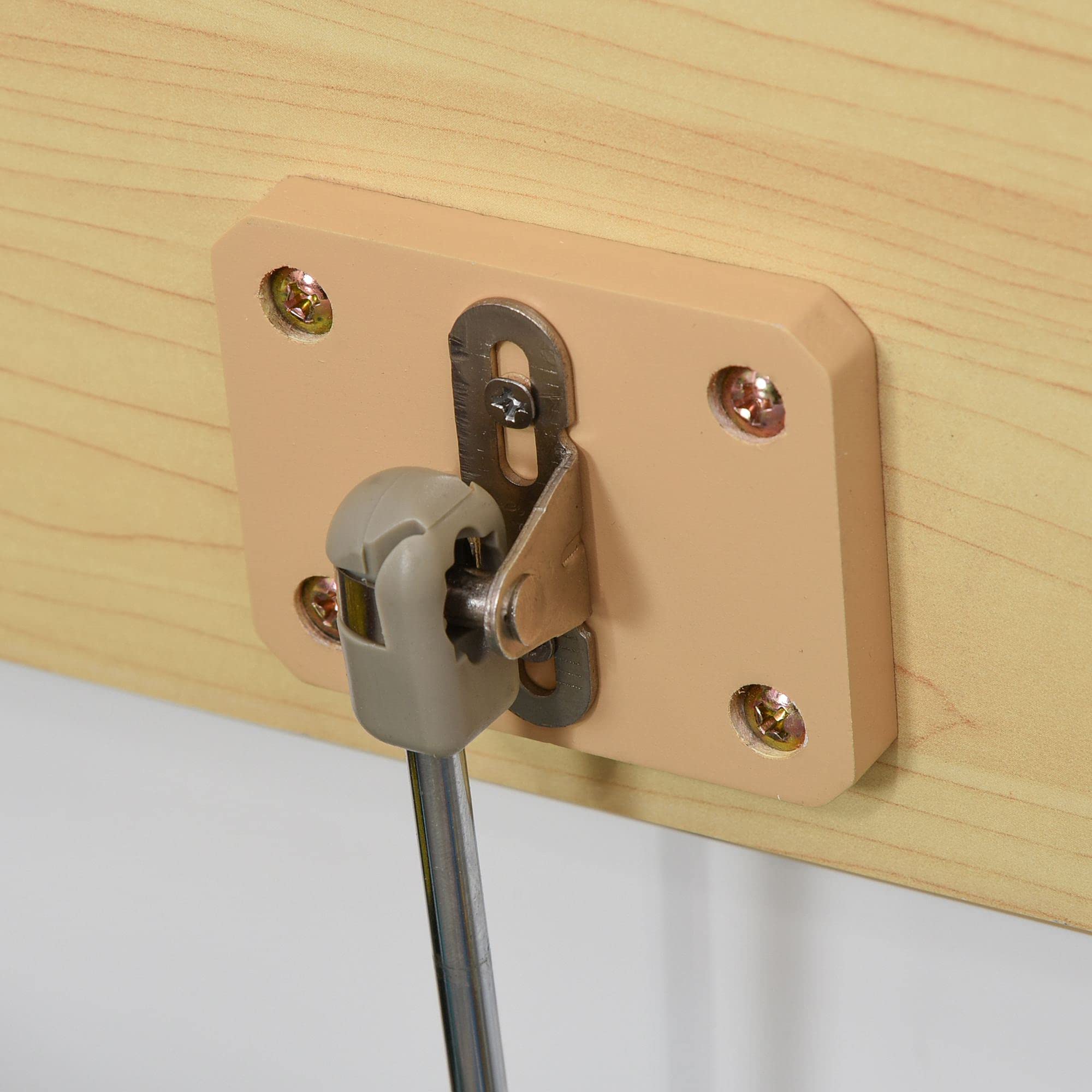 HOMCOM Cassapanca per Bambini 2 in 1 in Legno con Pistone per Chiusura Sicura, 60x30x50cm Bianco e Legno Naturale