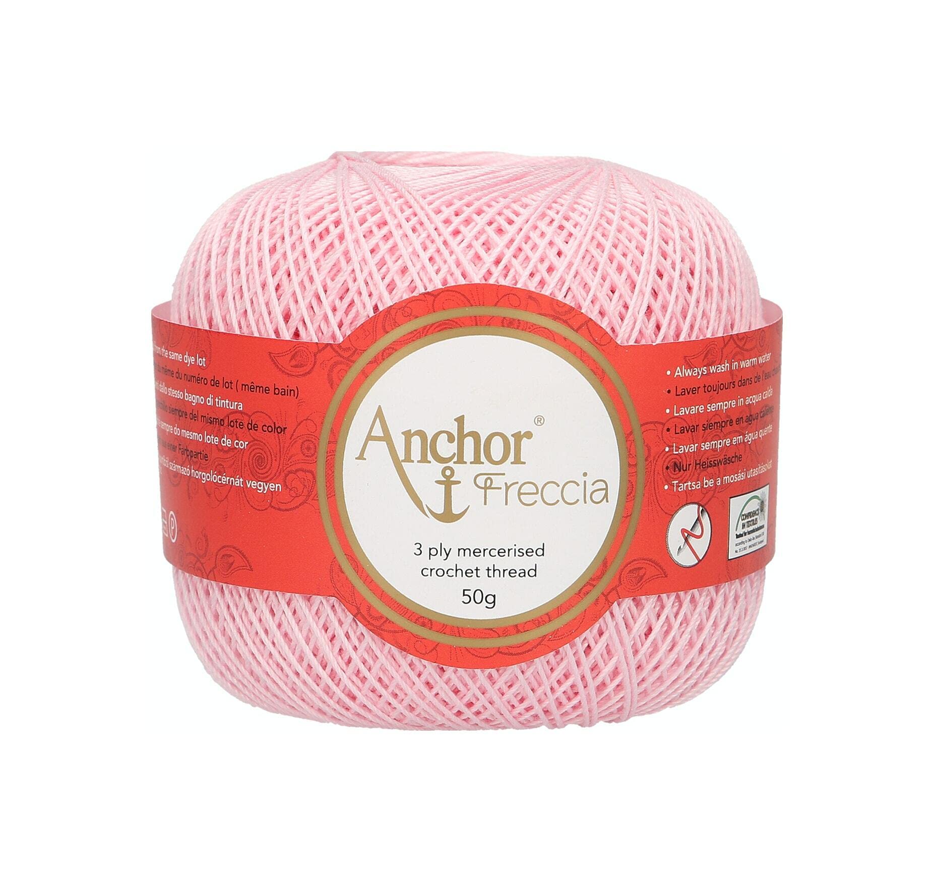 Anchor Freccia Crochet Cotton No 12-50g Ball Pink Colour 00048
