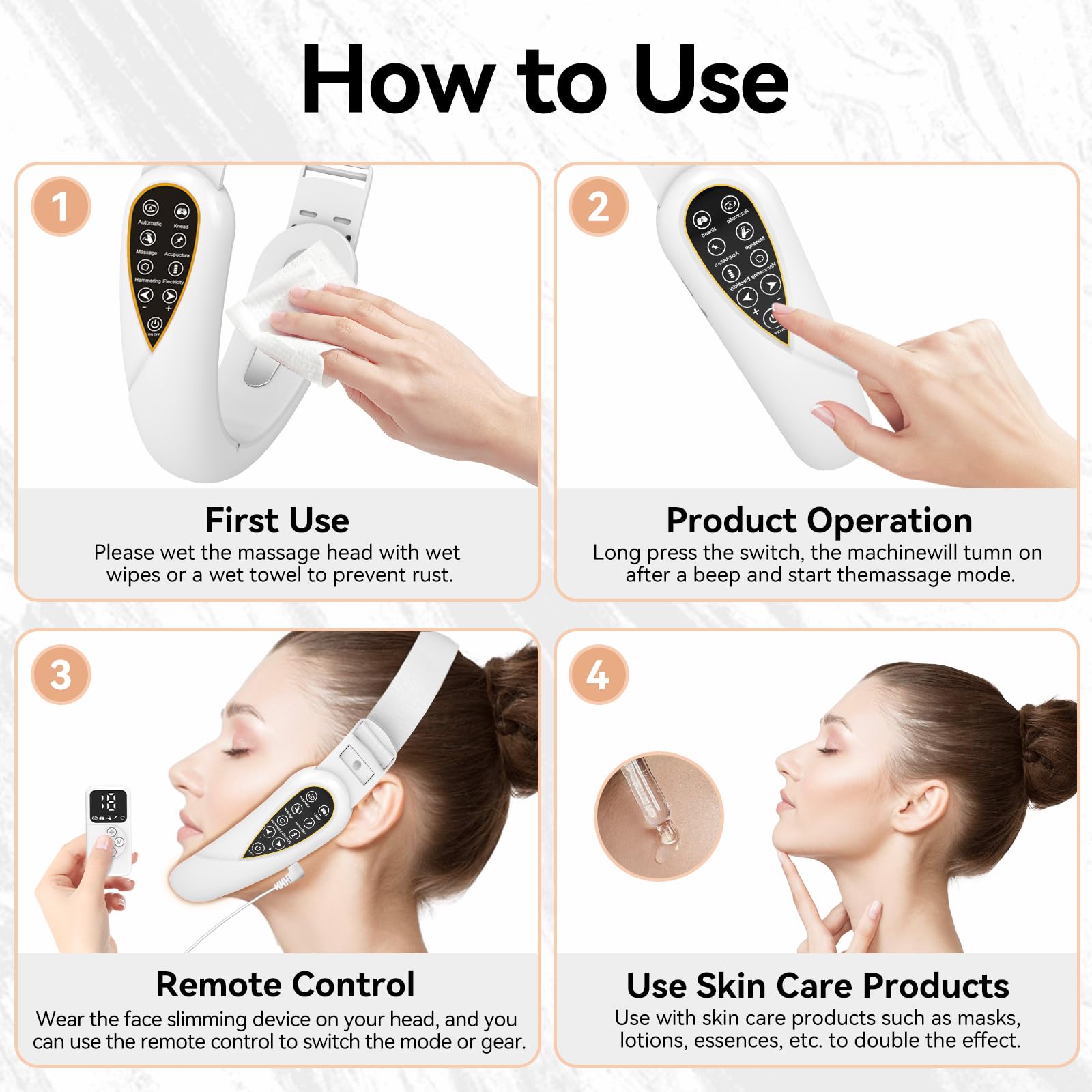 V-Face Shaping Massager Electric, EMS Facelifting Dispositivo 5 Modos 5 Niveles de Intensidad Azul Lámpara de Luz Roja Masajeador Facial Masajeador Facial V Shape Face Doppelkinn Reductor con Mando
