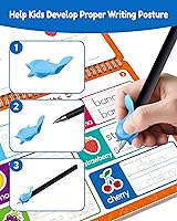 Vista 7 de Libros mágicos de práctica de escritura con ranuras para niños, cuaderno grande de escritura a mano con ranuras, cuaderno reutilizable para aprender