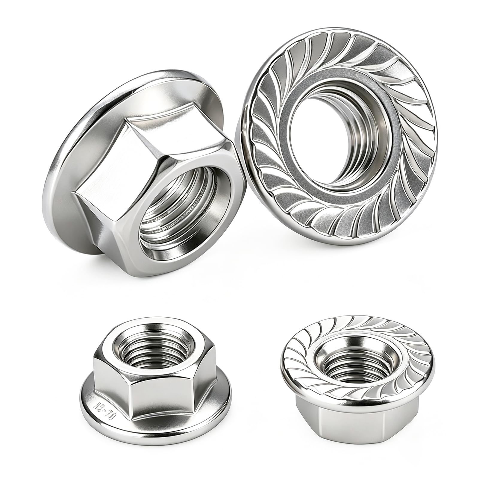 Stainless Steel Flange Nuts - 140 Piece Set -11