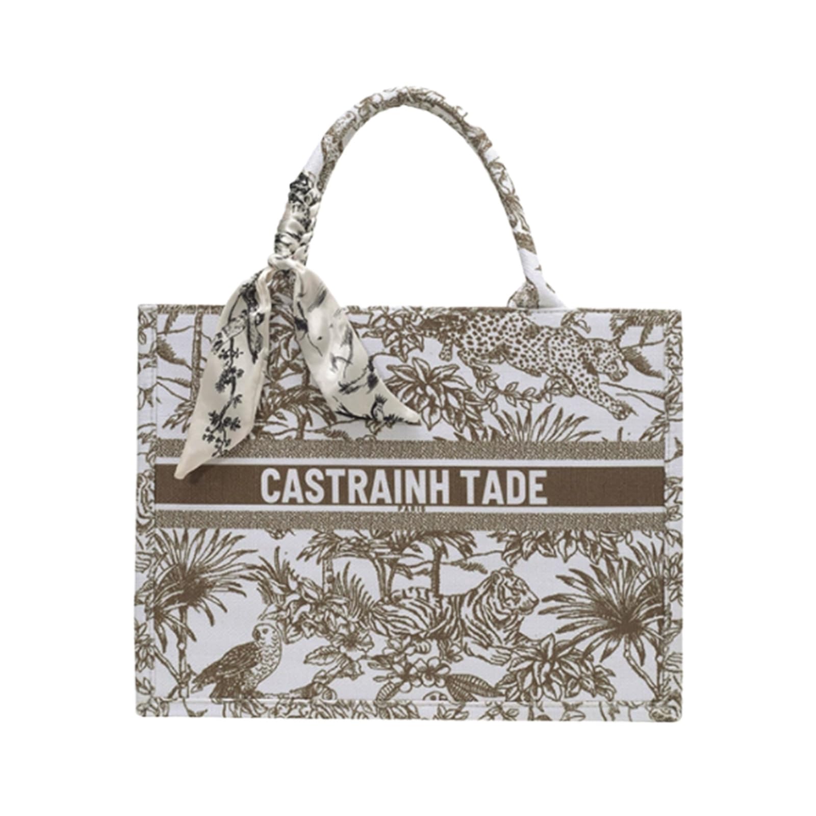 Sac à Main avec Motifs Ethniques Imprimés Bohème Sacs Portés Épaule pour Femme Sac de Plage Mode Élégante Sac Ordinateur Portable Sac Porté-Documents Serviette Sacs Fourre-Tout en Toile Café L
