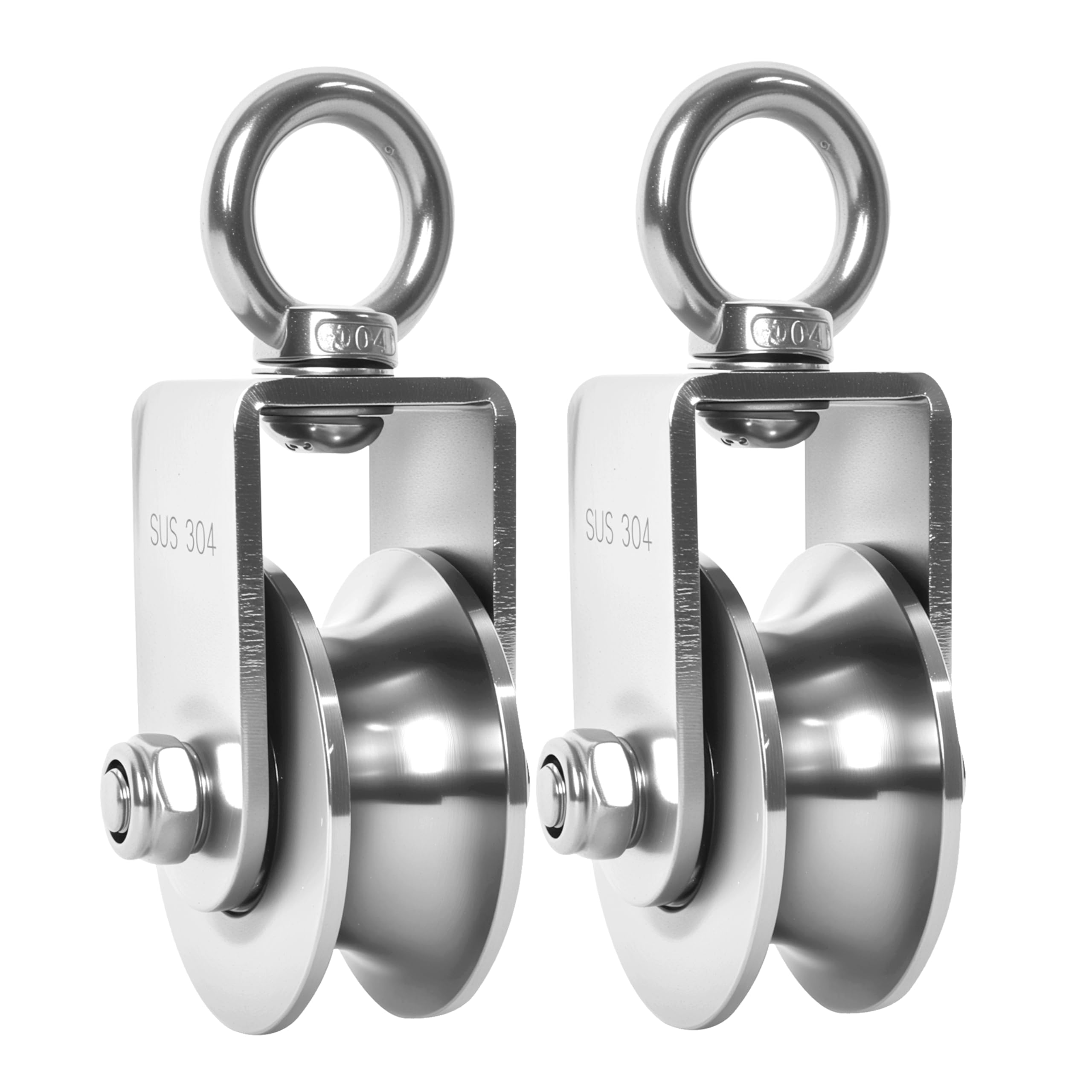 2 Pack 30mm U Groove Cable Pulley Wheel,304 Stainless Steel Swivel Pulley — Amazon image 9