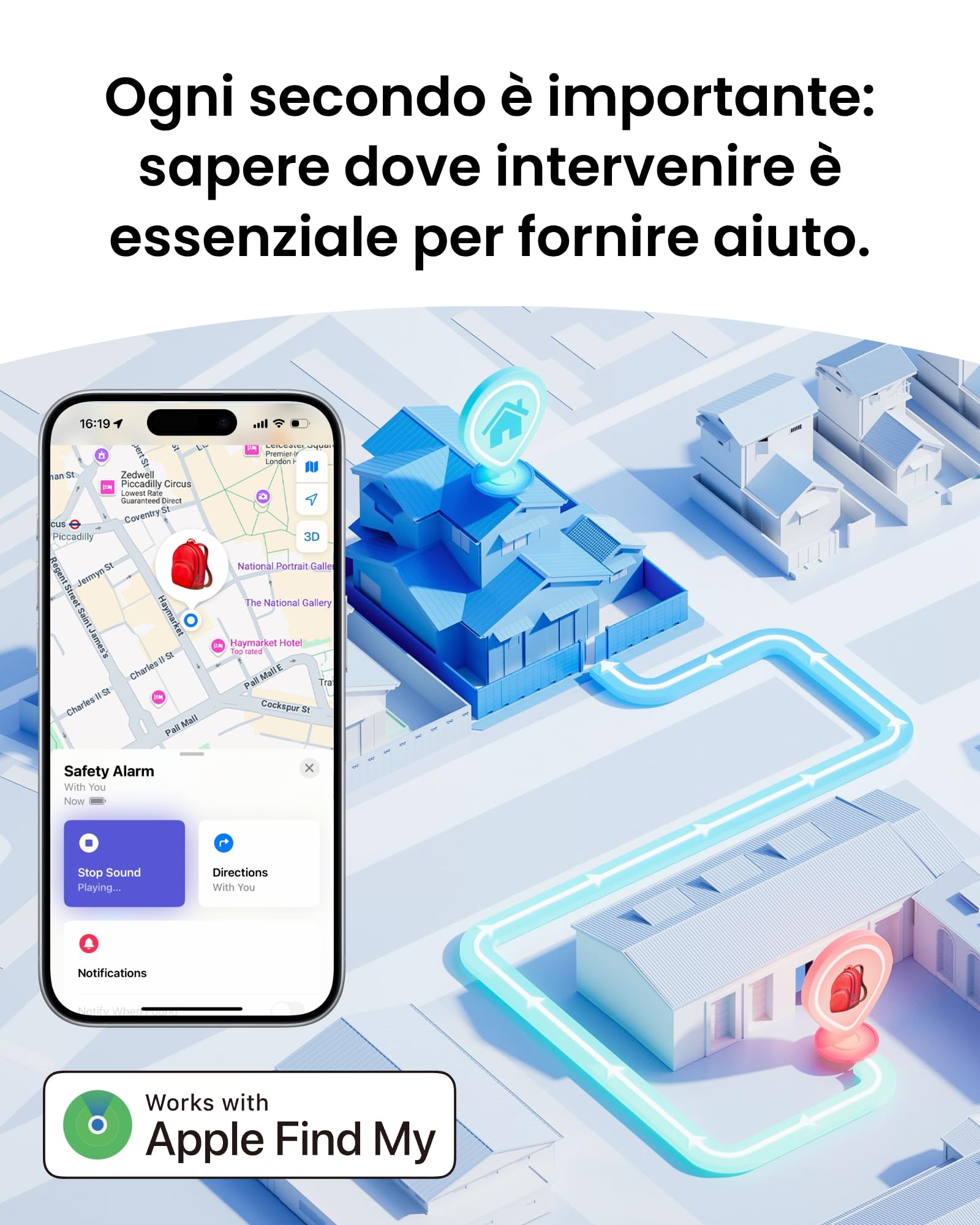 SwitchBot Allarme di Sicurezza Personale, Sirena Potente da 130dB con Luce LED Stroboscopica, Portachiavi di Autodifesa IP65 con Avvisi di Posizione, Perfetto per Donne, Bambini e Anziani, Nero